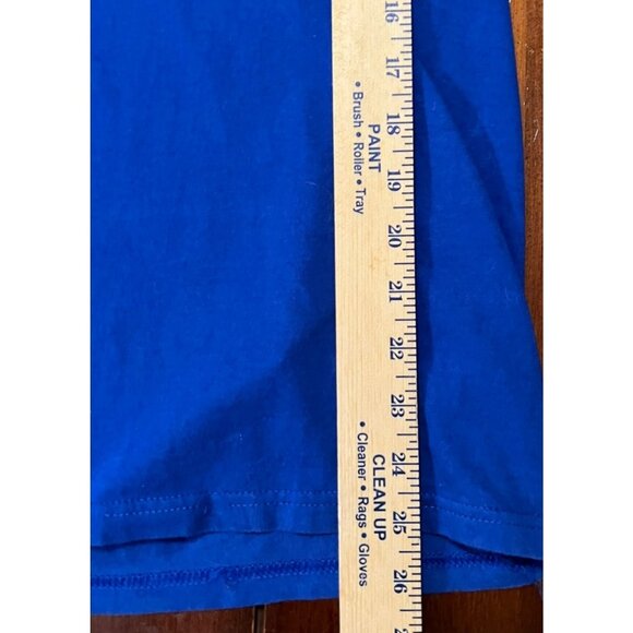 Adidas women's royal blue long sleeve hooded t-shirt size Large,  logo printed - Picture 8 of 9